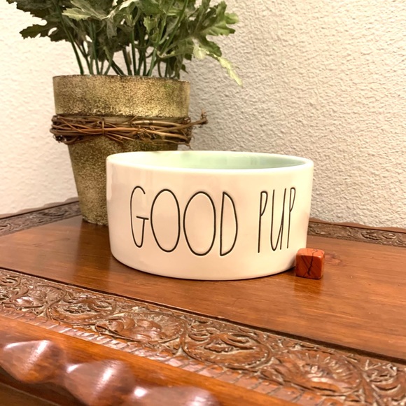Rae Dunn Other - 🐾💚 RAE DUNN MEDIUM CERAMIC DOG PET FOOD BOWL *GOOD PUP*